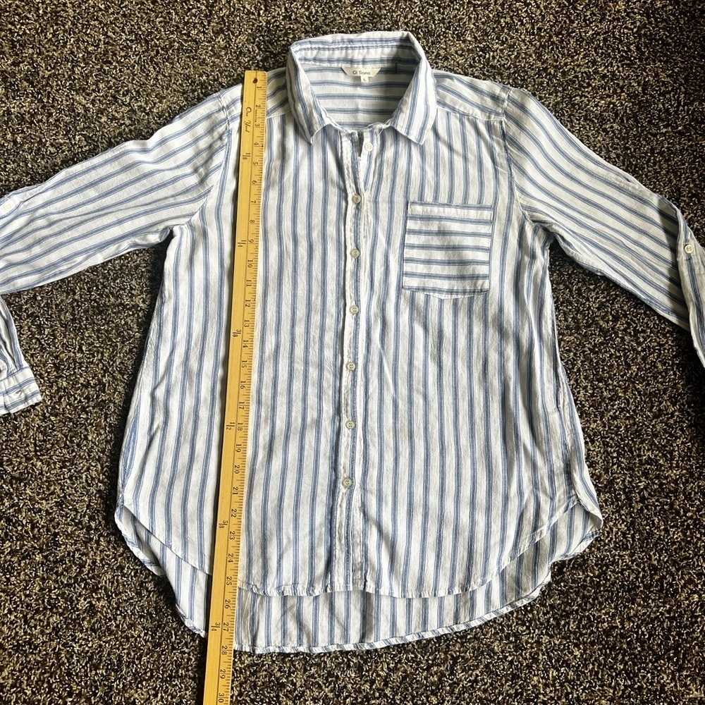 Ci Sono Blue and White Striped Casual Shirt - Picture 4 of 7